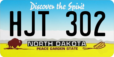 ND license plate HJT302