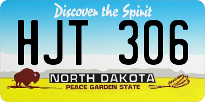 ND license plate HJT306