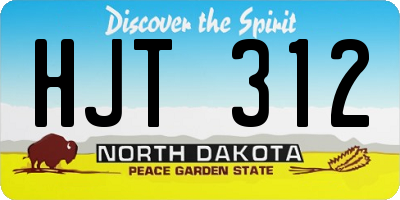 ND license plate HJT312