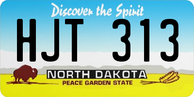 ND license plate HJT313