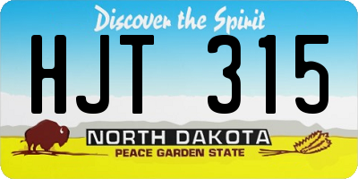 ND license plate HJT315