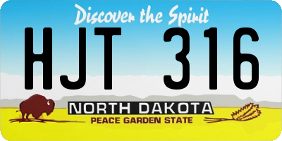 ND license plate HJT316