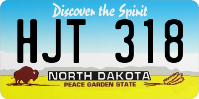 ND license plate HJT318