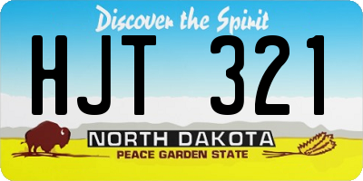 ND license plate HJT321