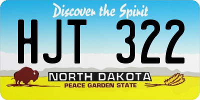 ND license plate HJT322