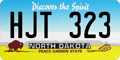 ND license plate HJT323