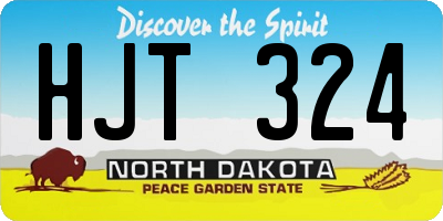 ND license plate HJT324