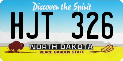 ND license plate HJT326