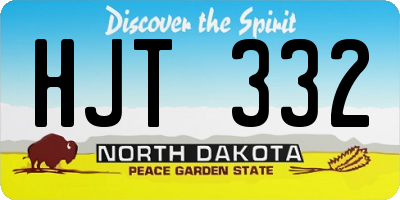 ND license plate HJT332