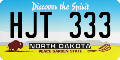 ND license plate HJT333