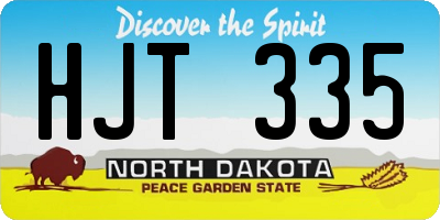 ND license plate HJT335