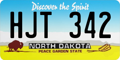 ND license plate HJT342