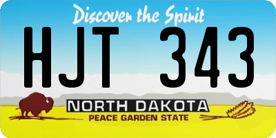 ND license plate HJT343