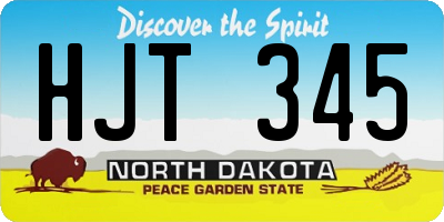 ND license plate HJT345