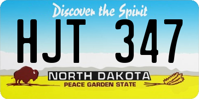 ND license plate HJT347