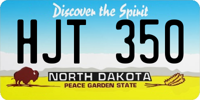 ND license plate HJT350