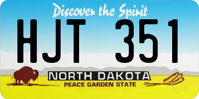 ND license plate HJT351