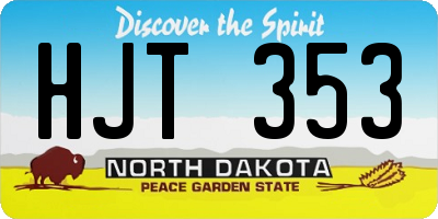 ND license plate HJT353