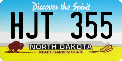 ND license plate HJT355