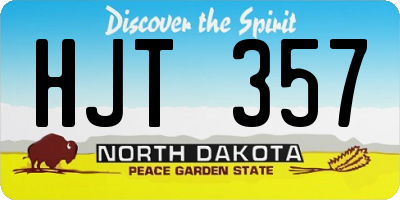 ND license plate HJT357