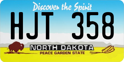 ND license plate HJT358