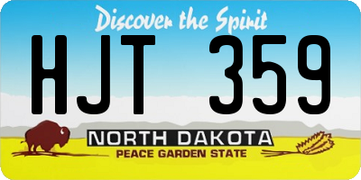 ND license plate HJT359