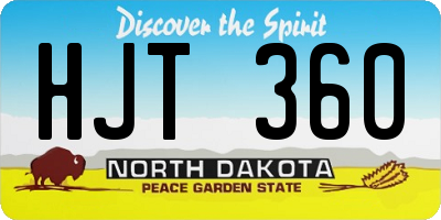 ND license plate HJT360