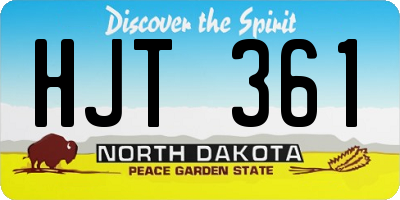 ND license plate HJT361