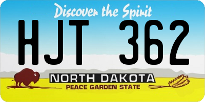 ND license plate HJT362