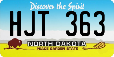 ND license plate HJT363