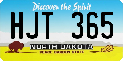 ND license plate HJT365