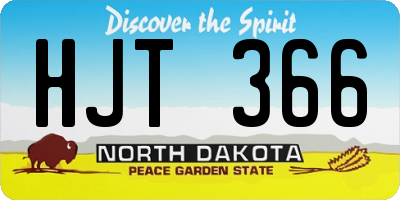 ND license plate HJT366