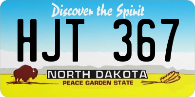 ND license plate HJT367