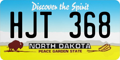 ND license plate HJT368