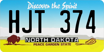 ND license plate HJT374