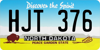 ND license plate HJT376