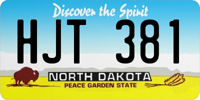 ND license plate HJT381