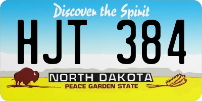 ND license plate HJT384