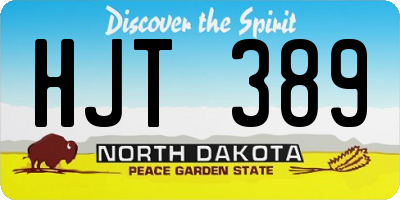 ND license plate HJT389