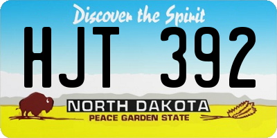 ND license plate HJT392