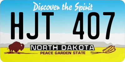 ND license plate HJT407