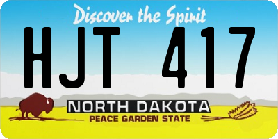 ND license plate HJT417