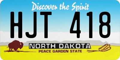 ND license plate HJT418