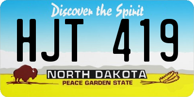 ND license plate HJT419