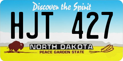 ND license plate HJT427