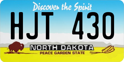 ND license plate HJT430