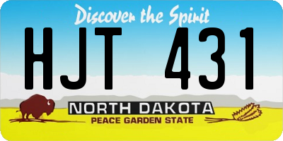 ND license plate HJT431