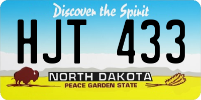 ND license plate HJT433