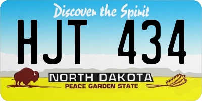 ND license plate HJT434