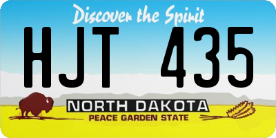 ND license plate HJT435